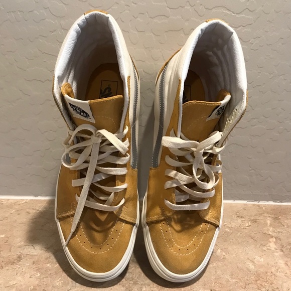 Vans Sk8-Hi White Yellow Shoes - Picture 2 of 10